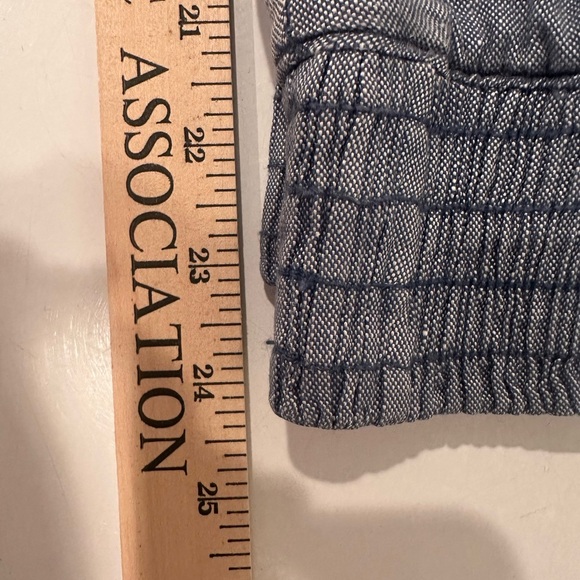 7 For All Mankind Linen Blend Blue Chinos With Elastic Cuff Ankles Sz 26 - Picture 6 of 7